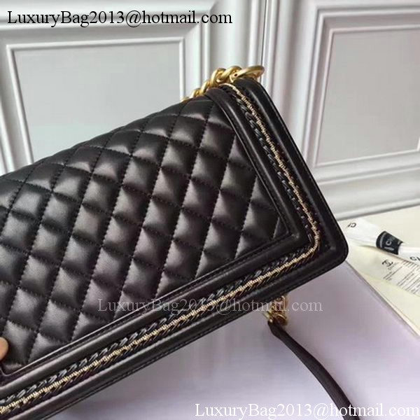 Boy Chanel Flap Shoulder Bag Original Sheepskin Leather A67086 Black Boy Chanel Flap Shoulder Bag Original Sheepskin Leather A67086 Black