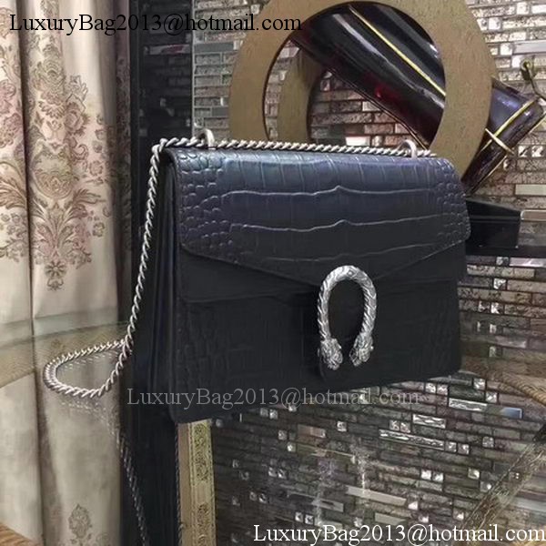 Gucci Dionysus Croco Leather Shoulder Bag 400235 Black Gucci Dionysus Croco Leather Shoulder Bag 400235 Black
