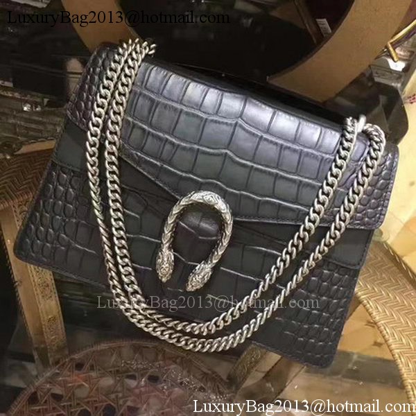 Gucci Dionysus Croco Leather Shoulder Bag 400235 Black Gucci Dionysus Croco Leather Shoulder Bag 400235 Black
