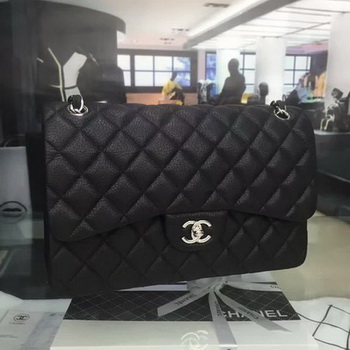 Chanel Classic Top Flap Bag Original Deerskin Leather CHA5212 Black Chanel Classic Top Flap Bag Original Deerskin Leather CHA5212 Black