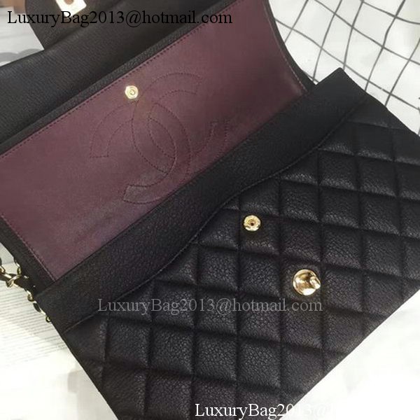 Chanel Classic Top Flap Bag Original Deerskin Leather CHA5212 Black Chanel Classic Top Flap Bag Original Deerskin Leather CHA5212 Black
