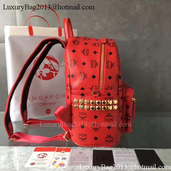 MCM Medium Top Studs Backpack MCM0039 Red MCM Medium Top Studs Backpack MCM0039 Red