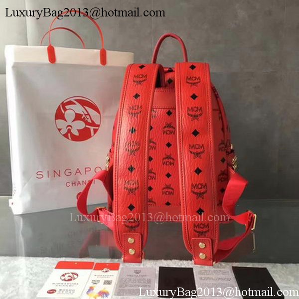 MCM Medium Top Studs Backpack MCM0039 Red MCM Medium Top Studs Backpack MCM0039 Red