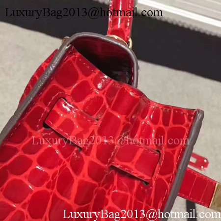 Hermes Kelly 28cm Shoulder Bag Croco Leather K28 Red Hermes Kelly 28cm Shoulder Bag Croco Leather K28 Red