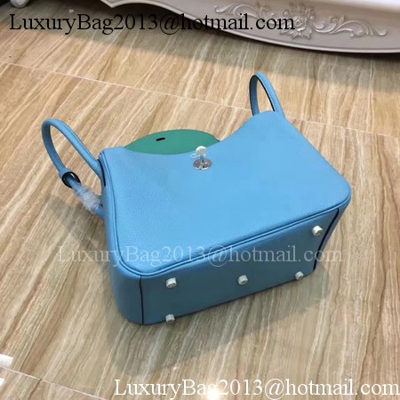 Hermes Lindy 30CM Original Leather Shoulder Bag LD30 Blue&Green Hermes Lindy 30CM Original Leather Shoulder Bag LD30 Blue&Green