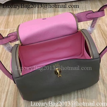 Hermes Lindy 30CM Original Leather Shoulder Bag LD30 Grey&Pink Hermes Lindy 30CM Original Leather Shoulder Bag LD30 Grey&Pink