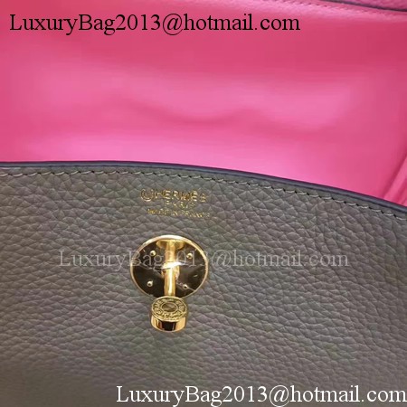 Hermes Lindy 30CM Original Leather Shoulder Bag LD30 Grey&Pink Hermes Lindy 30CM Original Leather Shoulder Bag LD30 Grey&Pink