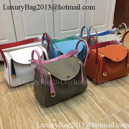 Hermes Lindy 30CM Original Leather Shoulder Bag LD30 White&Red Hermes Lindy 30CM Original Leather Shoulder Bag LD30 White&Red