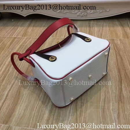 Hermes Lindy 30CM Original Leather Shoulder Bag LD30 White&Red Hermes Lindy 30CM Original Leather Shoulder Bag LD30 White&Red