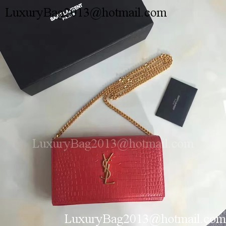 Saint Laurent mini Croco Leather Cross-body Shoulder Bag 360458 Red Saint Laurent mini Croco Leather Cross-body Shoulder Bag 360458 Red