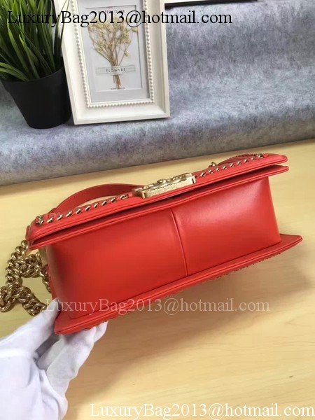 Boy Chanel Flap Bag Original Calfskin Leather A67086B Red Boy Chanel Flap Bag Original Calfskin Leather A67086B Red