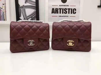 Chanel Classic MINI Flap Bag Original Cannage Pattern A1115 Wine Chanel Classic MINI Flap Bag Original Cannage Pattern A1115 Wine