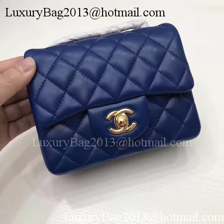 Chanel Classic MINI Flap Bag Original Sheepskin Leather A1115 Blue Chanel Classic MINI Flap Bag Original Sheepskin Leather A1115 Blue