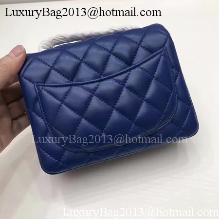 Chanel Classic MINI Flap Bag Original Sheepskin Leather A1115 Blue Chanel Classic MINI Flap Bag Original Sheepskin Leather A1115 Blue