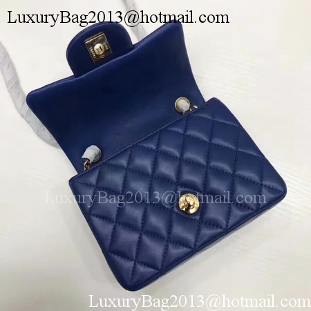 Chanel Classic MINI Flap Bag Original Sheepskin Leather A1115 Blue Chanel Classic MINI Flap Bag Original Sheepskin Leather A1115 Blue