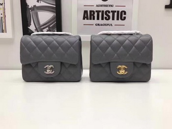 Chanel Classic MINI Flap Bag Original Sheepskin Leather A1115 Grey Chanel Classic MINI Flap Bag Original Sheepskin Leather A1115 Grey