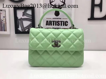 Chanel Classic Top Handle Bag Original Sheepskin Leather A92991 Green Chanel Classic Top Handle Bag Original Sheepskin Leather A92991 Green