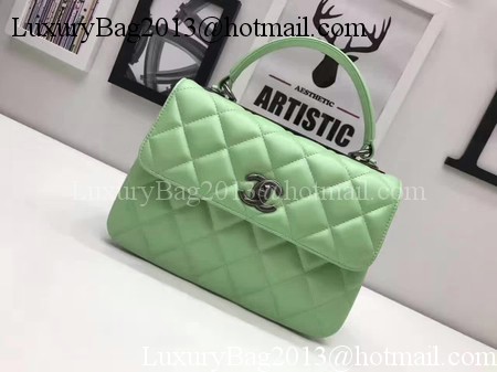 Chanel Classic Top Handle Bag Original Sheepskin Leather A92991 Green Chanel Classic Top Handle Bag Original Sheepskin Leather A92991 Green