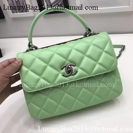 Chanel Classic Top Handle Bag Original Sheepskin Leather A92991 Green Chanel Classic Top Handle Bag Original Sheepskin Leather A92991 Green