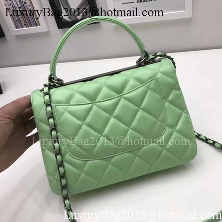 Chanel Classic Top Handle Bag Original Sheepskin Leather A92991 Green Chanel Classic Top Handle Bag Original Sheepskin Leather A92991 Green