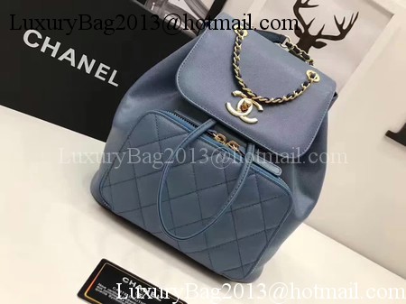 Chanel Original Leather Backpack CHA2590 Blue