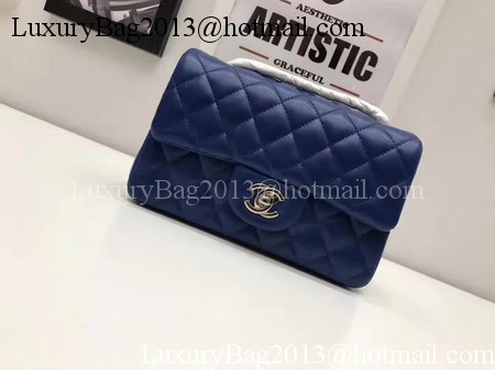 Chanel mini Classic Flap Bag Original Sheepskin Leather A1116 Blue Chanel mini Classic Flap Bag Original Sheepskin Leather A1116 Blue