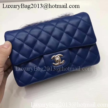 Chanel mini Classic Flap Bag Original Sheepskin Leather A1116 Blue Chanel mini Classic Flap Bag Original Sheepskin Leather A1116 Blue