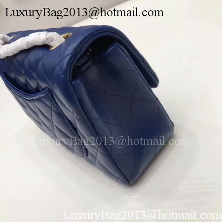 Chanel mini Classic Flap Bag Original Sheepskin Leather A1116 Blue Chanel mini Classic Flap Bag Original Sheepskin Leather A1116 Blue