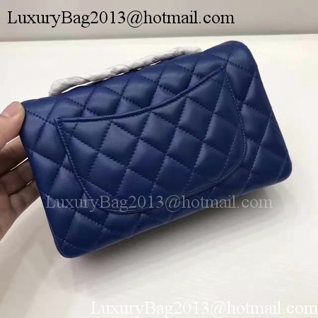 Chanel mini Classic Flap Bag Original Sheepskin Leather A1116 Blue Chanel mini Classic Flap Bag Original Sheepskin Leather A1116 Blue