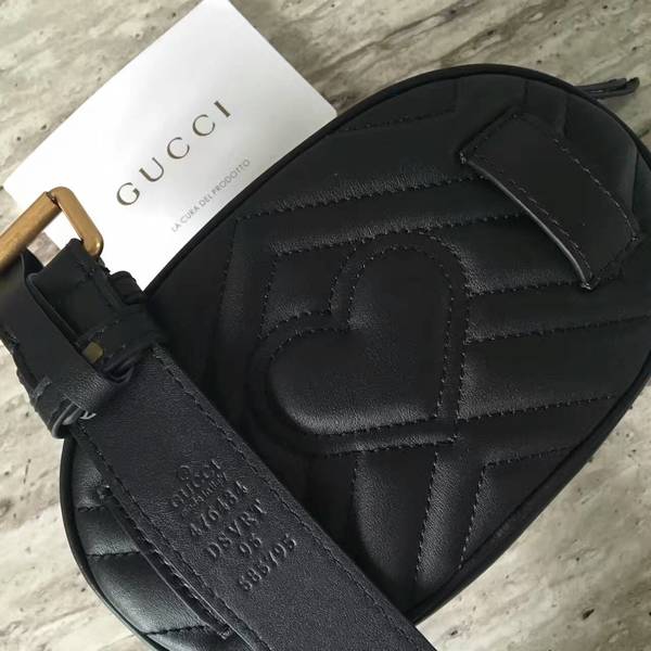 Gucci GG Marmont Quilted Leather Bag 476434 Black Gucci GG Marmont Quilted Leather Bag 476434 Black