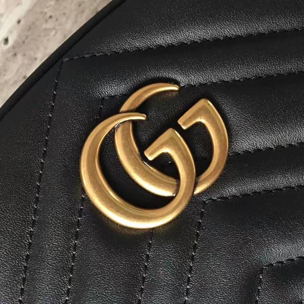 Gucci GG Marmont Quilted Leather Bag 476434 Black Gucci GG Marmont Quilted Leather Bag 476434 Black