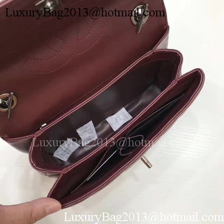 Chanel Classic Top Handle Bag Original Sheepskin Leather A92991 Wine Chanel Classic Top Handle Bag Original Sheepskin Leather A92991 Wine