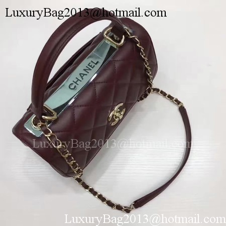 Chanel Classic Top Handle Bag Original Sheepskin Leather A92991 Wine Chanel Classic Top Handle Bag Original Sheepskin Leather A92991 Wine