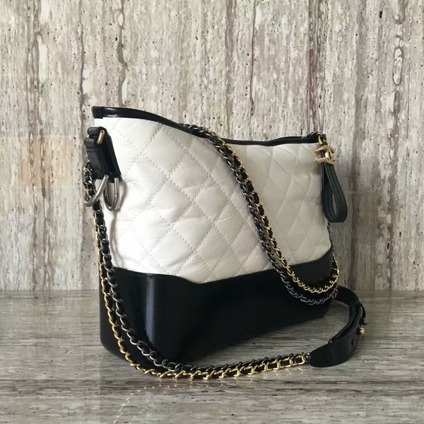 Chanel Gabrielly Calf Leather Shoulder Bag 93824 Black&White Chanel Gabrielly Calf Leather Shoulder Bag 93824 Black&White