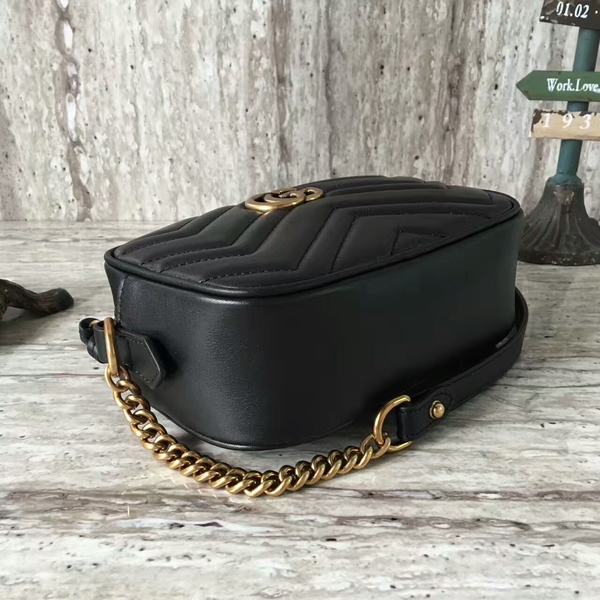 Gucci GG Marmont Matelasse Mini Shoulder Bag 448065A Black Gucci GG Marmont Matelasse Mini Shoulder Bag 448065A Black