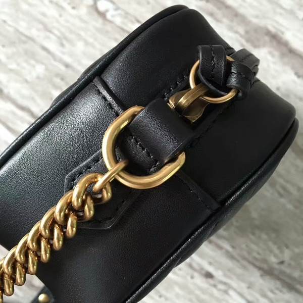 Gucci GG Marmont Matelasse Mini Shoulder Bag 448065A Black Gucci GG Marmont Matelasse Mini Shoulder Bag 448065A Black