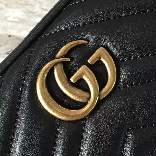 Gucci GG Marmont Matelasse Mini Shoulder Bag 448065A Black Gucci GG Marmont Matelasse Mini Shoulder Bag 448065A Black
