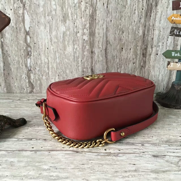 Gucci GG Marmont Matelasse Mini Shoulder Bag 448065A Red Gucci GG Marmont Matelasse Mini Shoulder Bag 448065A Red