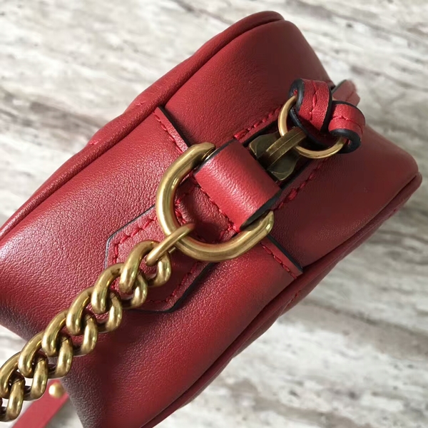 Gucci GG Marmont Matelasse Mini Shoulder Bag 448065A Red Gucci GG Marmont Matelasse Mini Shoulder Bag 448065A Red