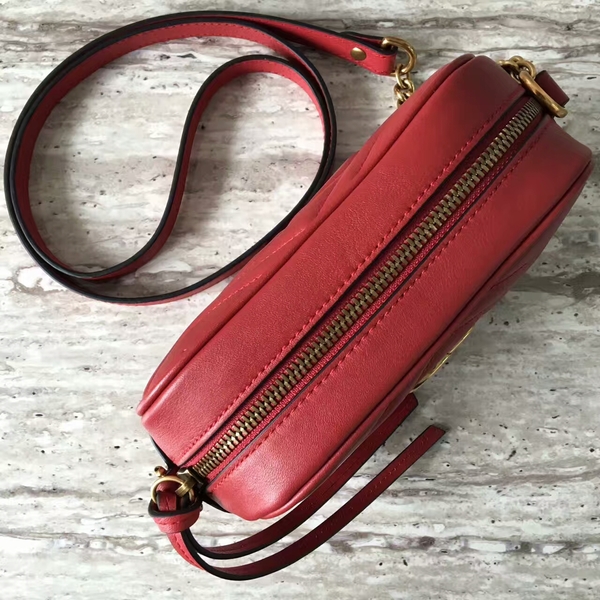 Gucci GG Marmont Matelasse Mini Shoulder Bag 448065A Red Gucci GG Marmont Matelasse Mini Shoulder Bag 448065A Red