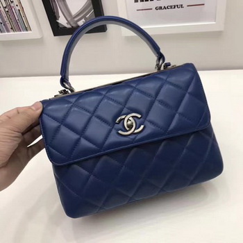 Chanel Classic Top Handle Bag Original Sheepskin Leather A92991 Royal Chanel Classic Top Handle Bag Original Sheepskin Leather A92991 Royal