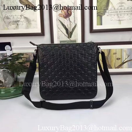 Gucci Signature Leather Messenger Bag 406408 Black Gucci Signature Leather Messenger Bag 406408 Black