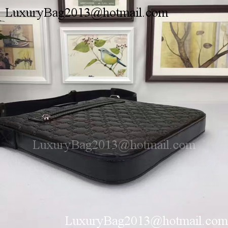 Gucci Signature Leather Messenger Bag 406408 Black Gucci Signature Leather Messenger Bag 406408 Black