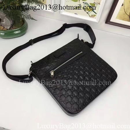 Gucci Signature Leather Messenger Bag 406408 Black Gucci Signature Leather Messenger Bag 406408 Black