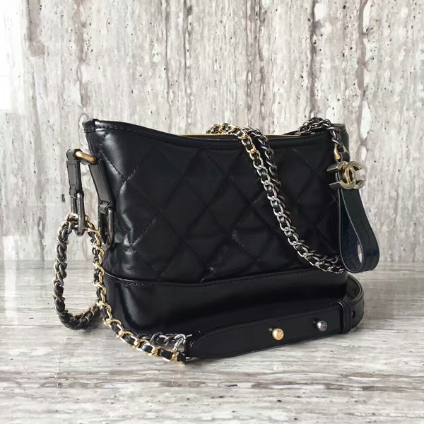 Chanel Gabrielly Calf Leather Shoulder Bag 93823 Black Chanel Gabrielly Calf Leather Shoulder Bag 93823 Black