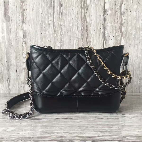 Chanel Gabrielly Calf Leather Shoulder Bag 93823 Black Chanel Gabrielly Calf Leather Shoulder Bag 93823 Black