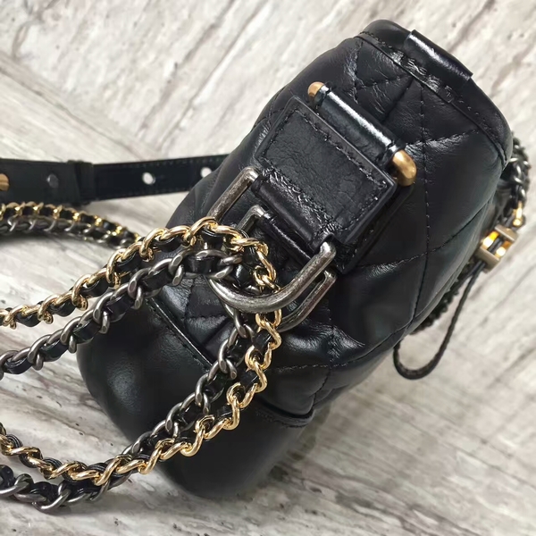 Chanel Gabrielly Calf Leather Shoulder Bag 93823 Black Chanel Gabrielly Calf Leather Shoulder Bag 93823 Black