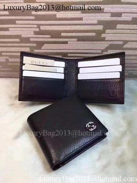 Gucci Calfskin Leather Bi-fold Wallet 308798 Black Gucci Calfskin Leather Bi-fold Wallet 308798 Black