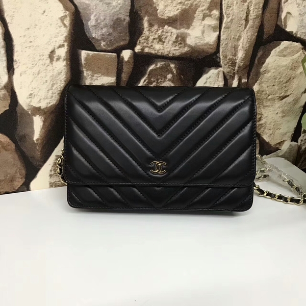 Chanel Classic Flap Bags Black Original Sheepskin Leather 33815 Glod Chanel Classic Flap Bags Black Original Sheepskin Leather 33815 Glod
