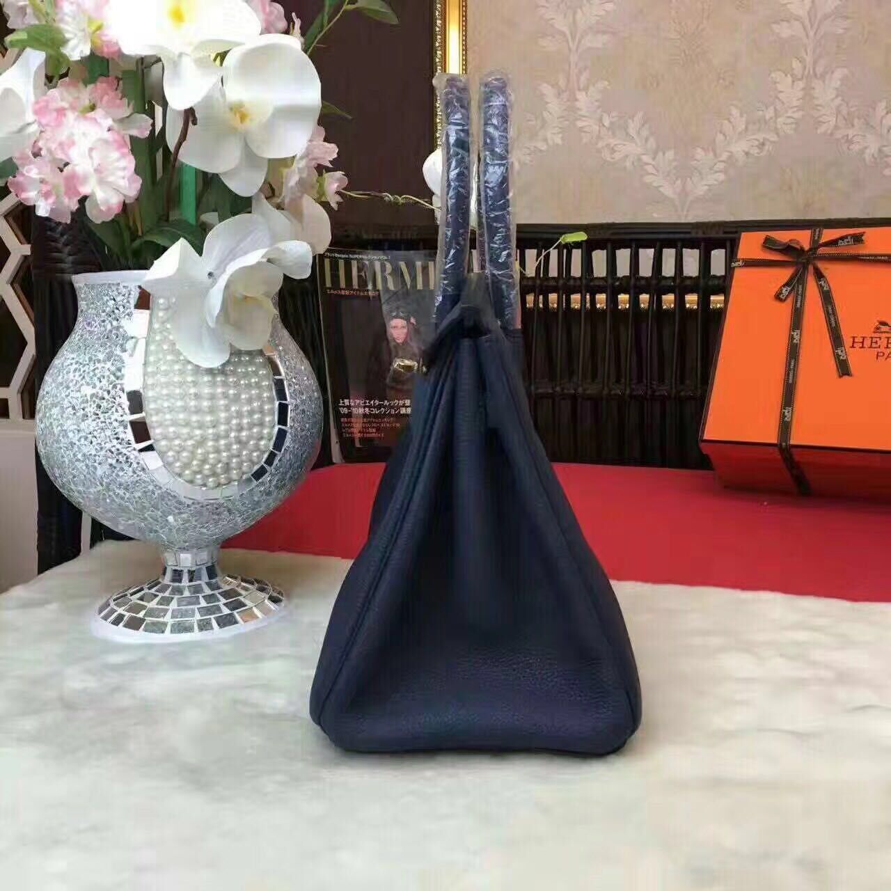 Hermes Birkin Bag Original Leather 17825 Blue Hermes Birkin Bag Original Leather 17825 Blue